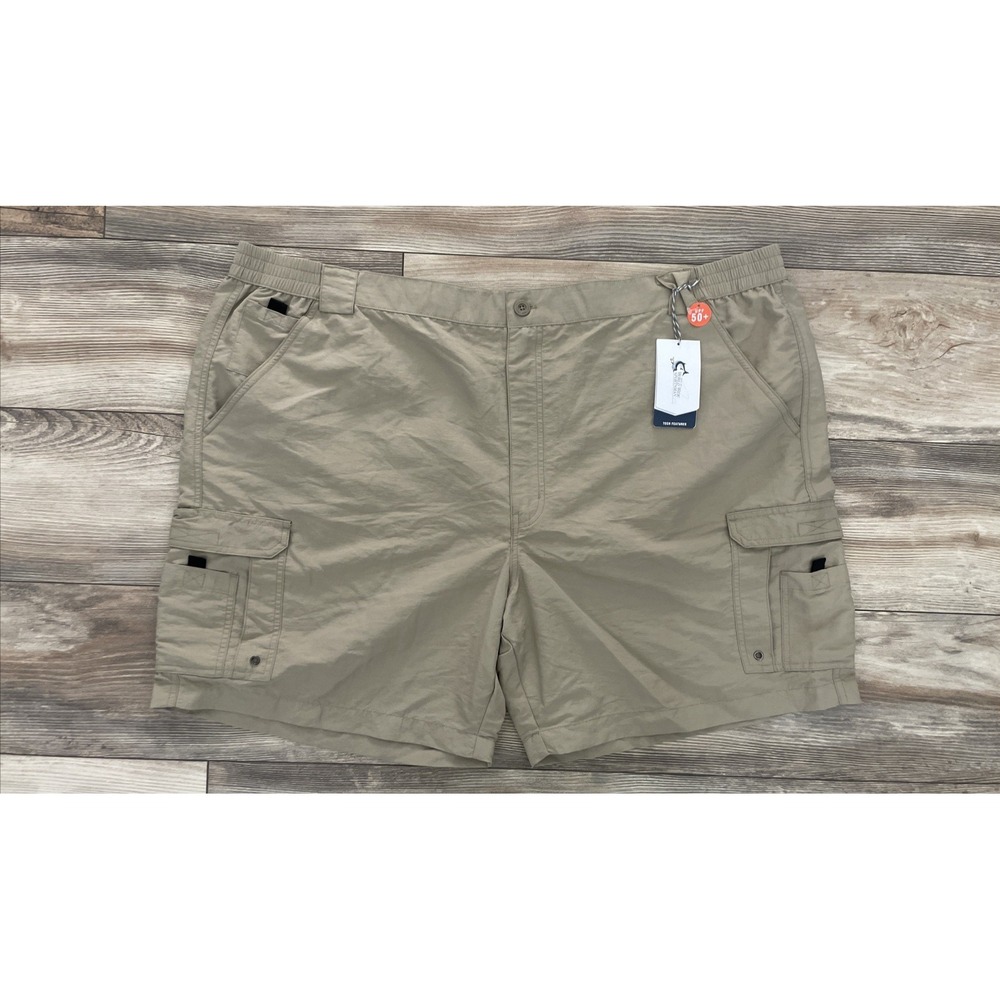 World Wide Sportsman Mens Shorts 50 Brown Cargo Performance UPF 50+ New